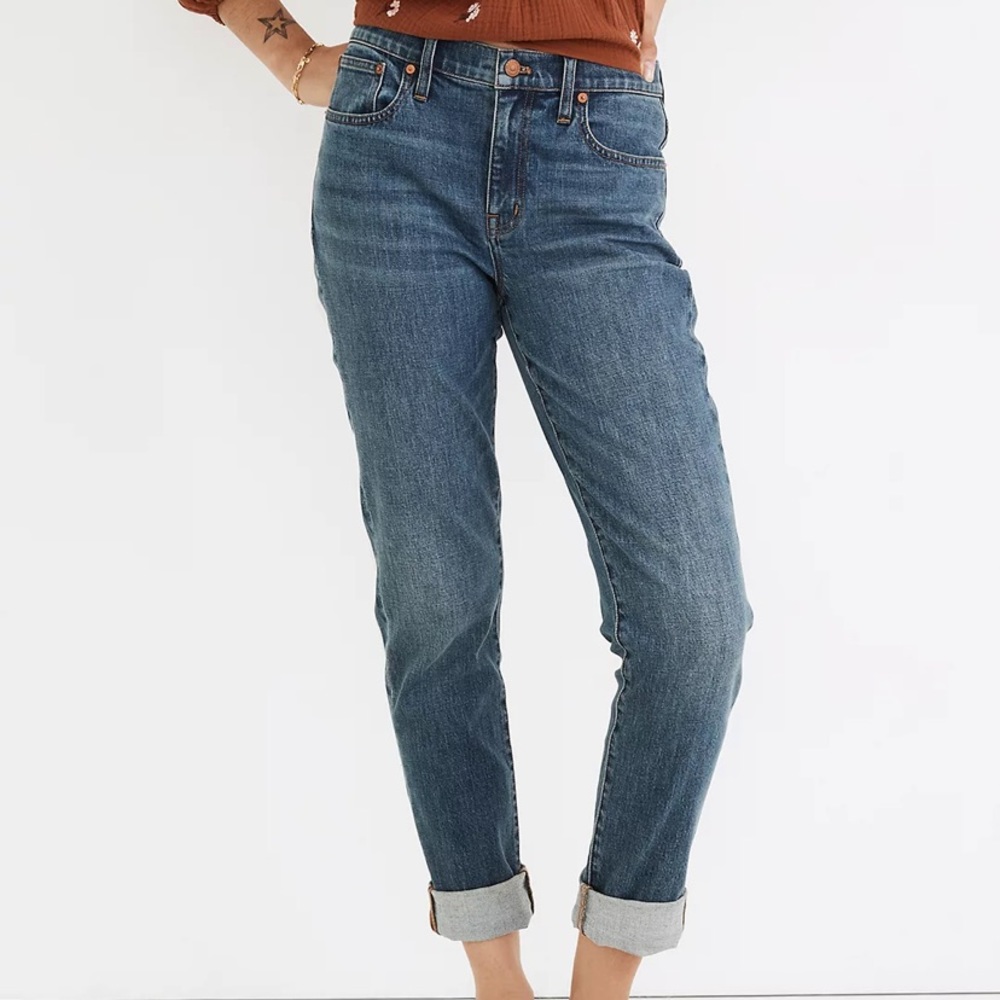 Madewell slim boyjean light wash mid rise